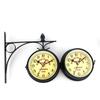Double Sided Metal Clock Home Decor Garden Decoration High Quality Outside  Train Station