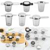 Reusable Infuser Fine Stainless Steel Coffee Lid Leaf Spice Filter Infuser Tea Strainer Filters