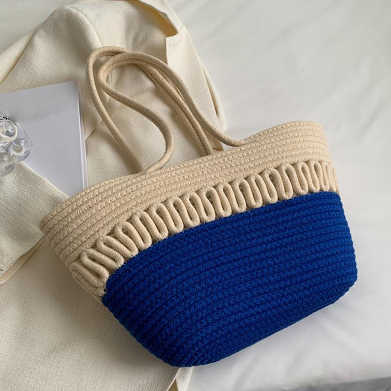 Наборы для вязания, пляжная сумка цвета хаки, большая вместительная соломенная сумка ручной работы, весенне-летняя праздничная сумка для отдыха, женская сумка, сумка для покупок
