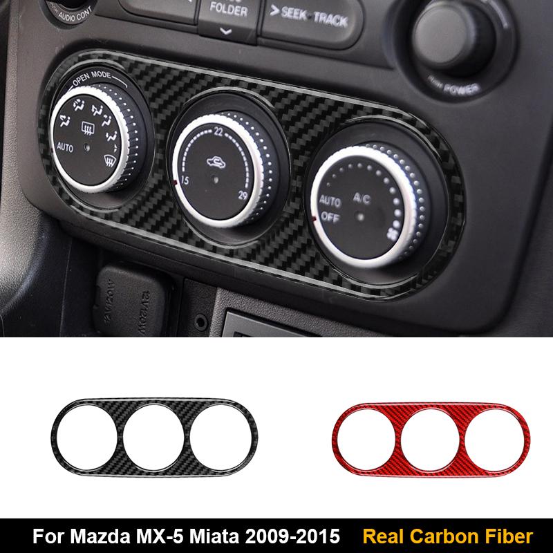 For Mazda MX-5 Miata 2009-2015 Carbon Fiber Gear Shift Window Lift AC Dashboard Steering Wheel Trim Kit Interior Stickers