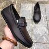 Весна 2025 новая мужская обувь кожаные туфли-бини мягкая подошва удобные дышащие повседневные лоферы обувь для вождения на одной педали