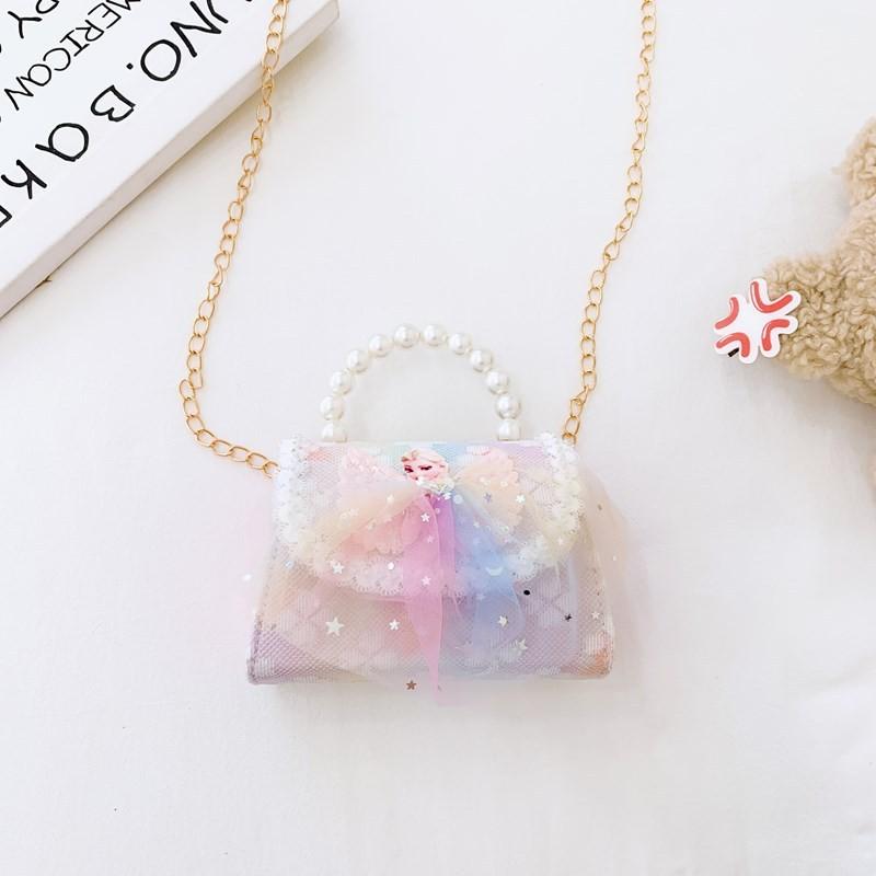 Delightful Princess Pearl Handbag With Colorful Characters For Young Children