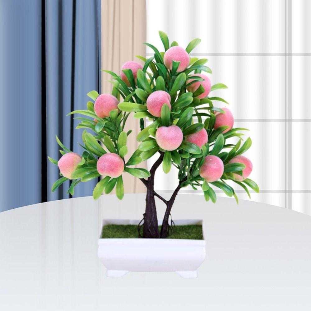 Plastic Artificial Fruit Plant Potted Realistic Orange Tree Bonsai Simulation Lemon Tree Garden