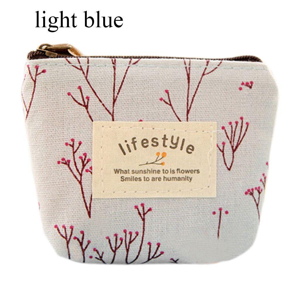 Новый кошелек для мелочи Держатель для карт Корейский стиль Молния Кошельки для монет Цветочный принт Цветок Холст