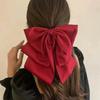 Новая большая атласная заколка-краб для волос для девочки, женщины, однотонная красная, черная, многослойный головной убор, корейская мода, зажимы для аксессуаров для волос