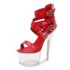 Rivet Lalian Roman Sandals Transparent High Heel 17Cm Stiletto Summer Nightclub Party Shoes
