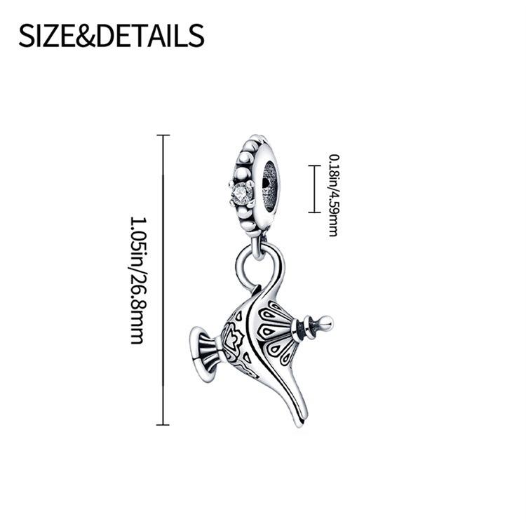 S925 Silver Personalized Fashion Flask Pendant DIY Handmade Jewelry Accessories Bracelet Beading Supplies