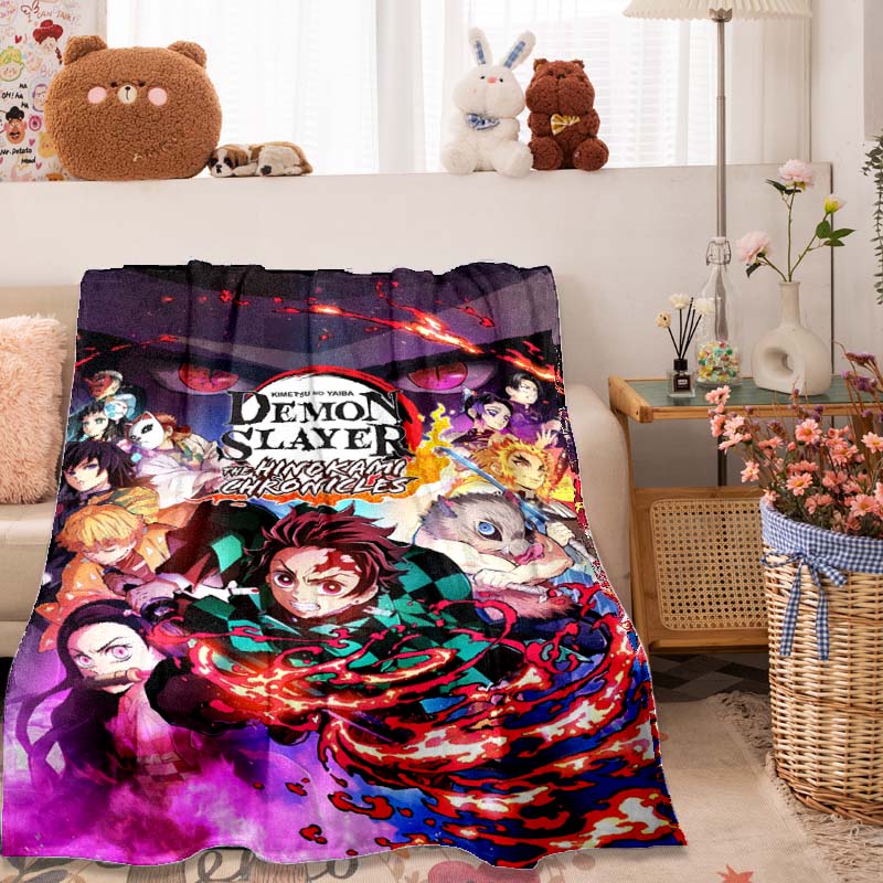 The Anime-themed Kimetsu No Yaiba Blanket Is Perfect for Naps, Sofas, Living Rooms, Offices, Bedrooms, and Other Similar Spaces.