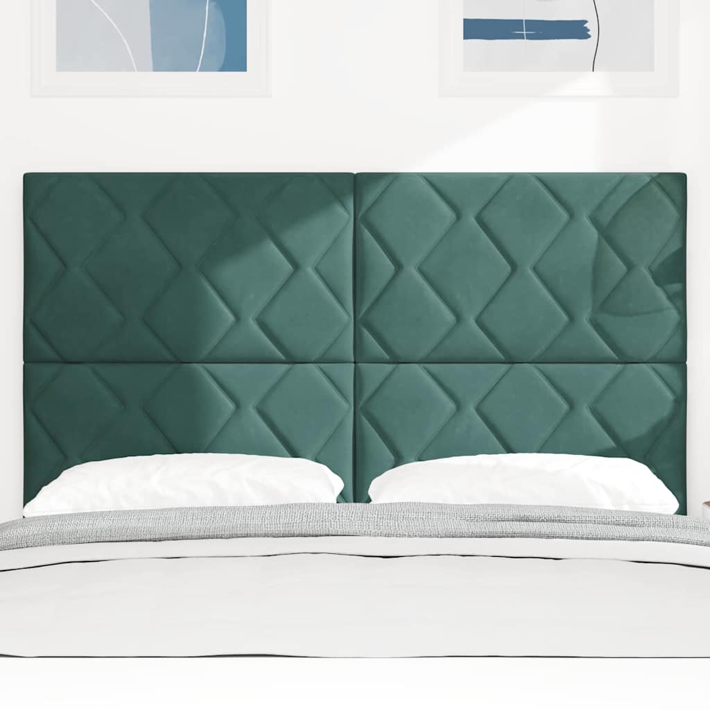 Headboard in Dark Green 144 cm Velvet