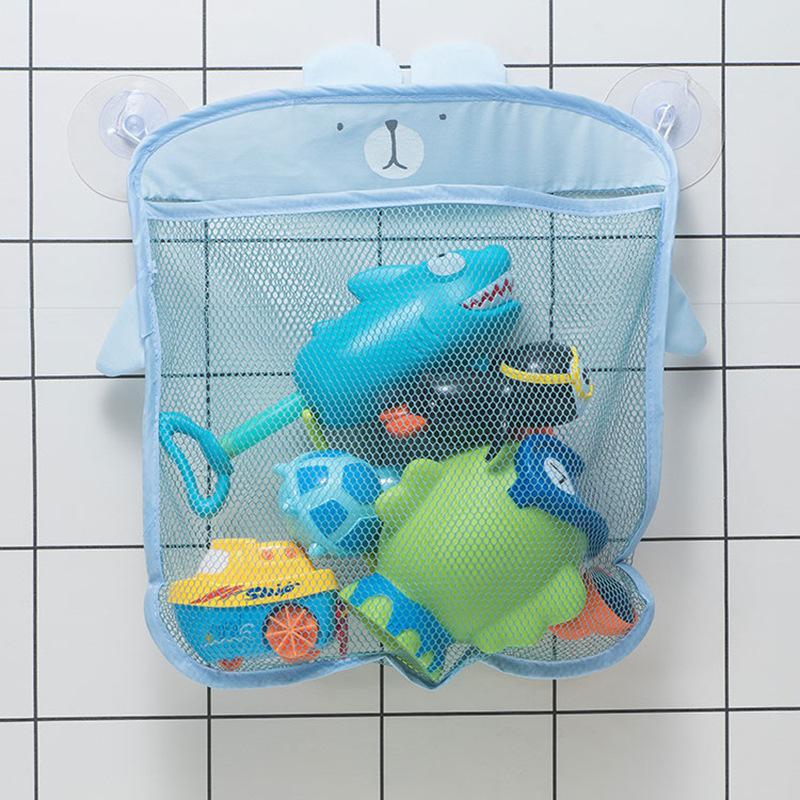 Baby Shower Toy Cute Duck Frog Net Toy Storage Bag Strong Suction Cup Baby Shower Game Bag Bathroom Organizer Water Toy