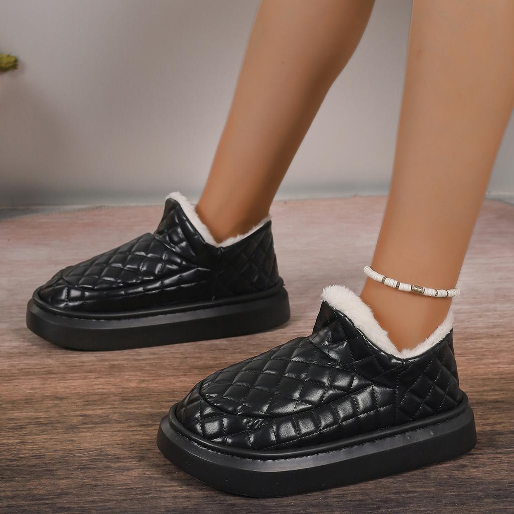 Модные новые женские ботинки с круглым носком, плоские туфли для женщин, зимние ботинки на платформе, нескользящие, повседневные, с низким верхом на щиколотке, женские туфли