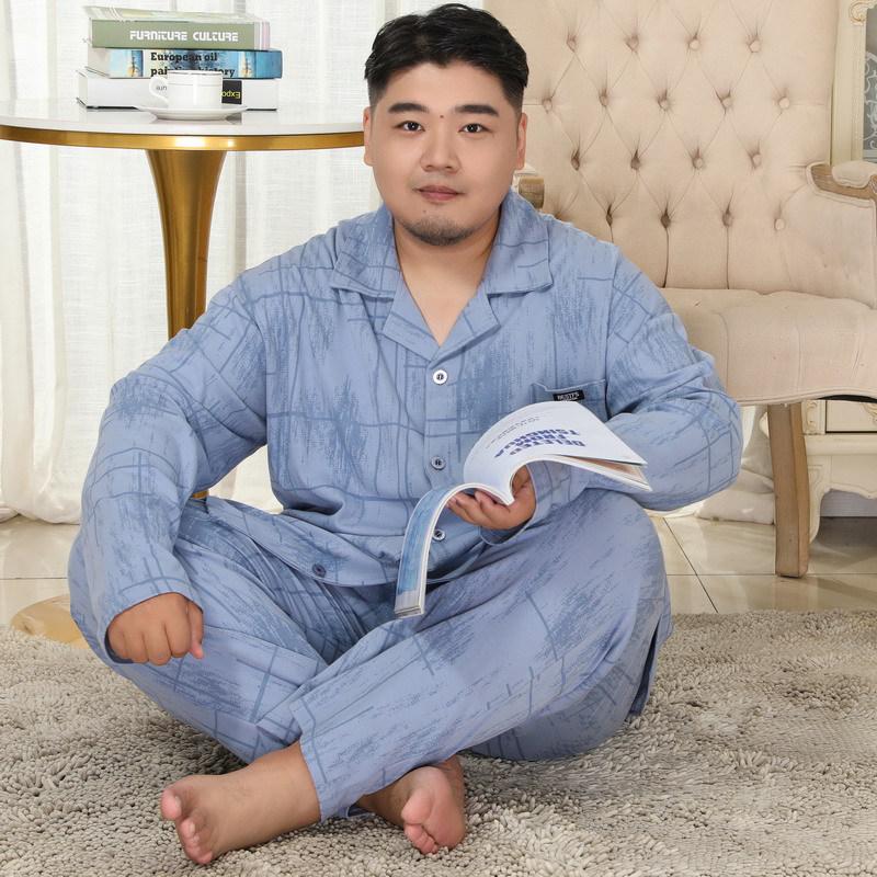 Meijiyunqiu Мужская пижама больших размеров из хлопка в полоску