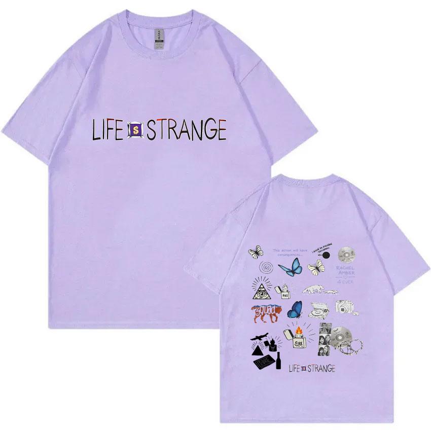 Горячая Игра Life Is Strange Логотип Принт Футболка Унисекс Женская Повседневная Оверсайз С Круглым Вырезом Футболки Мужская Мода Винтажная Футболка Уличная Одежда