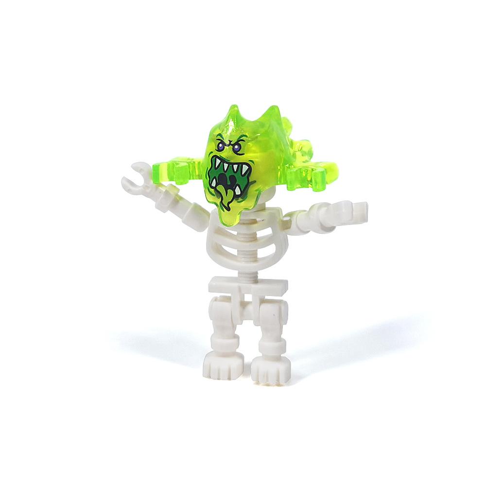 Assembling Dolls Small Particles Cemetery Building Block Halloween Skeleton Ghost Grim Reaper Scene Toy