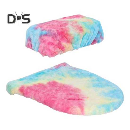 Мягкий плюшевый чехол для унитаза, набор с эластичными краями радужного цвета, легко подгоняемый чехол для унитаза, декор для ванной комнаты