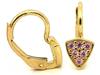 Children's 585 gold earrings with cubic zirconia 1.28g, elegant design for a child