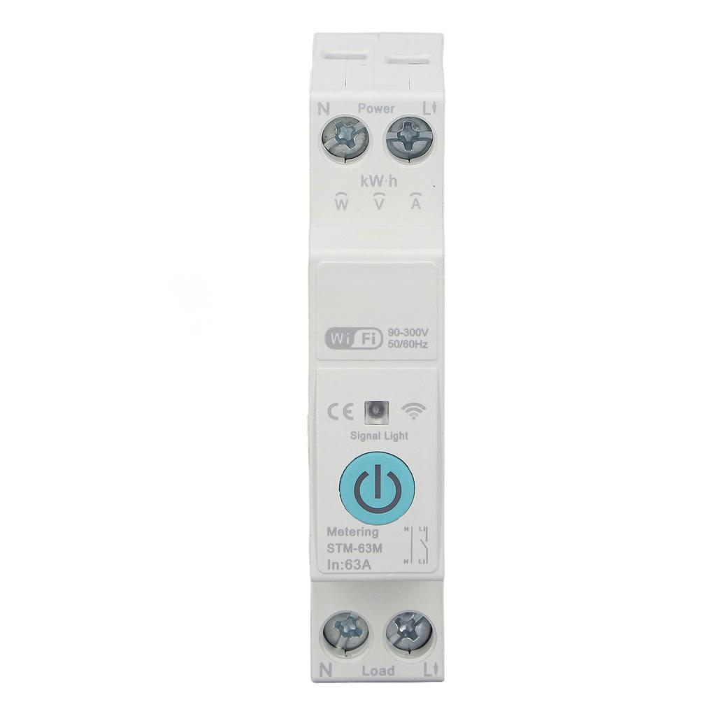 Умный WiFi выключатель 1P 63A Ручное, дистанционное, голосовое управление Автоматический выключатель с измерением мощности для Tuya