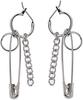 XHBTS 4 Pcs Safety Pin Chain Earrings for Men Women Stainless Steel Cross Dangle Hoop Punk Jewelry