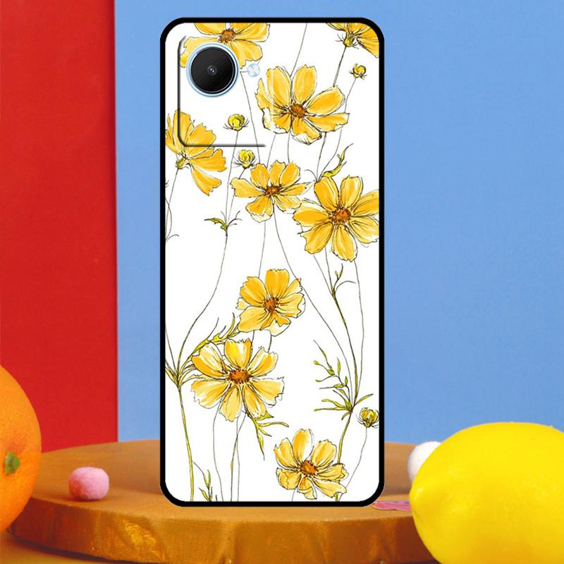 Желтые Цветы Космоса Лаванда Для Realme 15 Pro 10 11 12 13 14 Pro Plus GT6 GT7 C61 C67 C63 C71 C55 C51 C65 C53 C75 Чехол