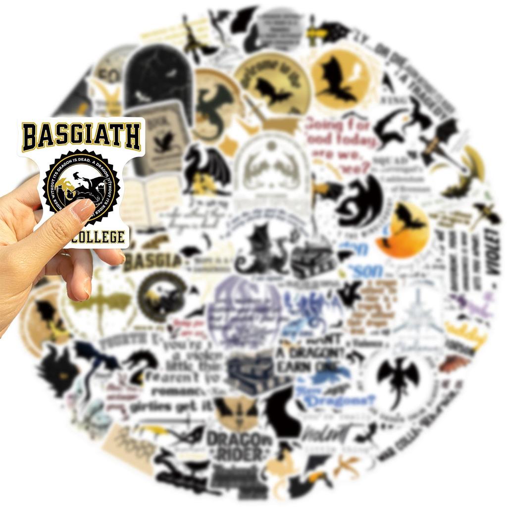 100Pcs Fantasy Fourth Wing Novel Cartoon Sticker DIY Bike Travel Luggage Laptop Graffiti Waterproof Joke Sticker Gift