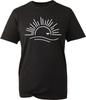 Sunset TShirt Unisex Sunburst Graphic Tee Cute Heart Wave Black Cotton Top