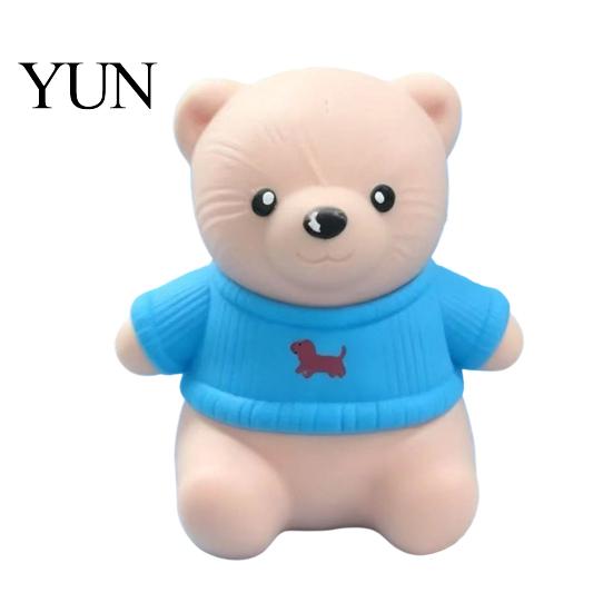 Collectible Holiday Themed Figurines Christmas Tomato Bear Squeeze Toy for Stress Relief, Cute TPR Decompression Office Desk Ornaments Figure