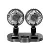 Dual Head USB Fan Portable Vehicle Cooling Fan with 2 Speeds Car Fan for FrontRear Seat Passenger