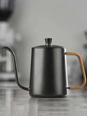 Чайник для заваривания кофе Leeseph, изогнутая шея с крышкой, чайник для заваривания кофе из нержавеющей стали, ручка из бечевки, 600 мл/20 унций