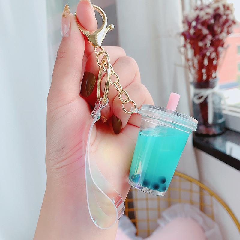 Adorable Cartoon Unicorn Boba Tea Acrylic Keychain Cute Gift For Friends And Couples