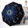 Zodiac Wheel Astrology Chart DecorUmbrella, Portable 3-Fold Compact Umbrella for Men & Women Gift