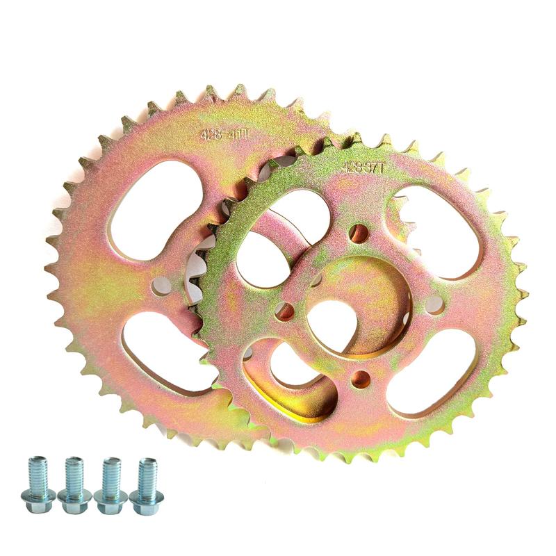 ATV 428 Front Rear Sprocket 116 Links Drive Chain Kit For 50cc 70cc 90cc 110cc 125cc ATV Go Kart UTV Buggy Quad Bike Parts