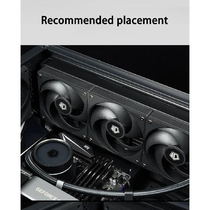 ID-COOLING AS-120 Computer Case Fan 120mm 4PIN PWM Fan Low Noise Cooling Fan Applicable to 360mm Water Cooler&CPU Air Cooler