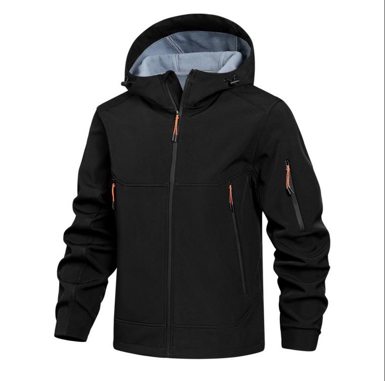Унисекс ветрозащитная водоотталкивающая куртка Softshell на флисовой подкладке для осенних/зимних активностей на свежем воздухе