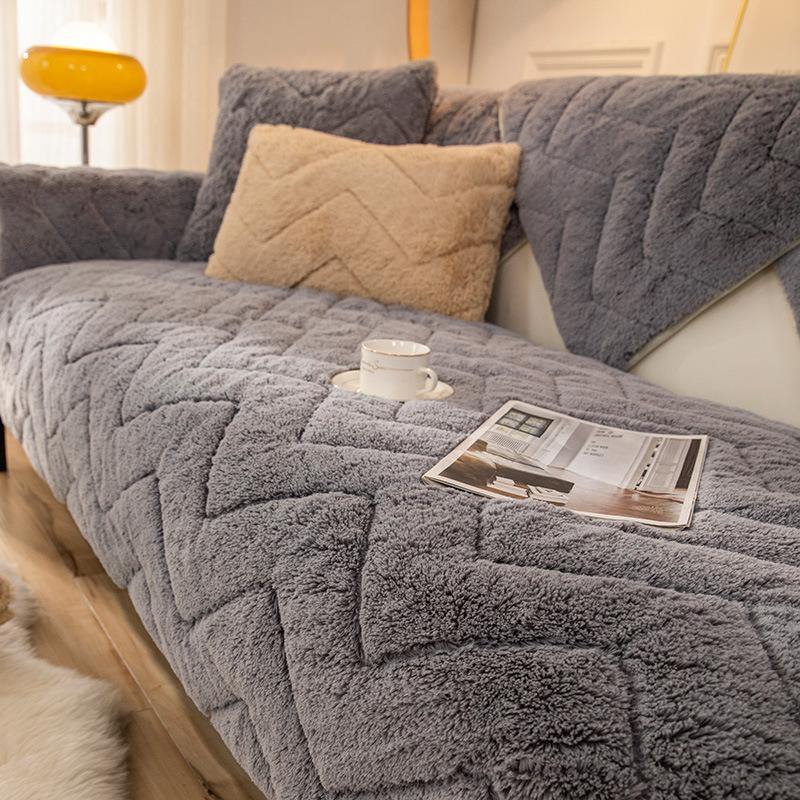 Зимняя плюшевая диванная подушка простая зимняя утолщенная подушка нескользящая скандинавская простая полностью покрытая тканью