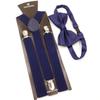 Gift Men Women Elastic Leather Suspenders Braces Adjustable Straps Bow Ties Set Unisex Suspenders
