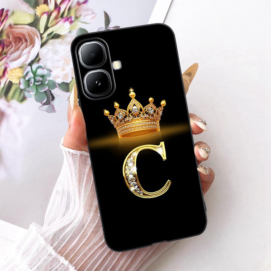 For Infinix Smart 20 4G Case Crown Letters Soft Silicone Phone Cases For Infinix Smart20 X6840 X6840B Protection Back Cover
