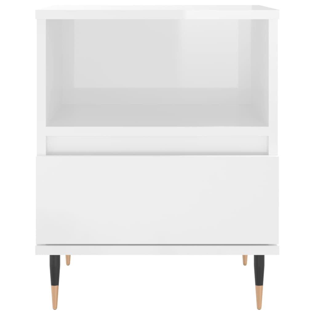 Nightstands 2 pcs High Gloss White 40 x 35 x 50 cm Particleboard