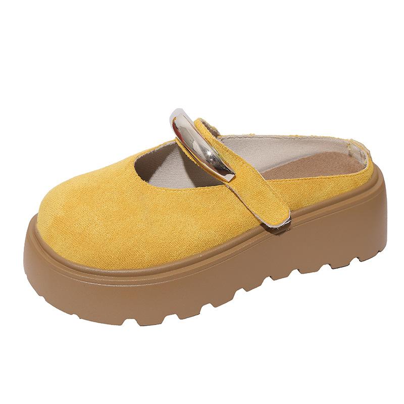 European Station Sponge Cake Bottom Slippers 2025 Spring and Summer New Thick-bottomed Versatile Outer Wear Heightening Non-slip Casual Bag Head Drag