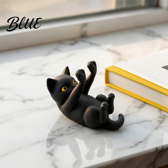 Универсальная подставка для телефона 3D-печать Держатель-кошка Лежащий котенок Подставка для мобильного телефона Hands Free Фигурка для дома Офиса Стола Декор Подарок Любителям Легкий Держатель