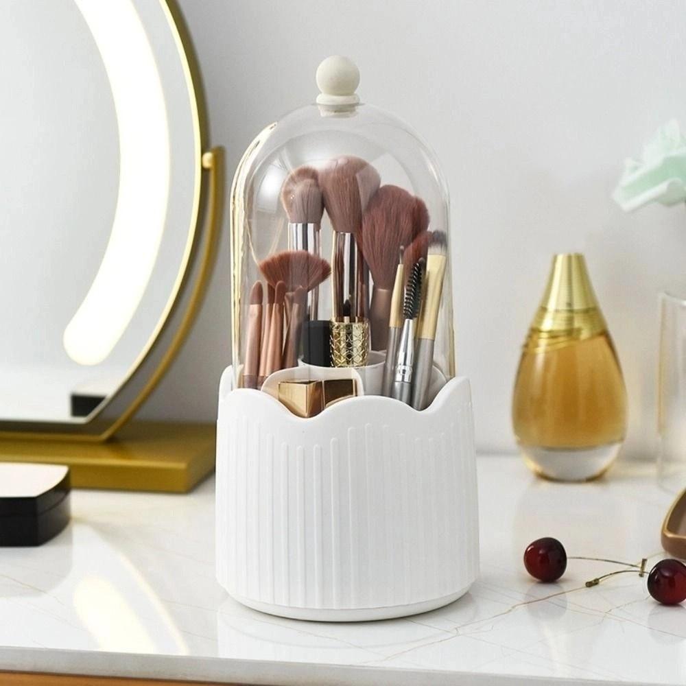 Dust-proof Rotatable Makeup Brush Box Detachable Desktop Makeup Organizer  Jewelry Container