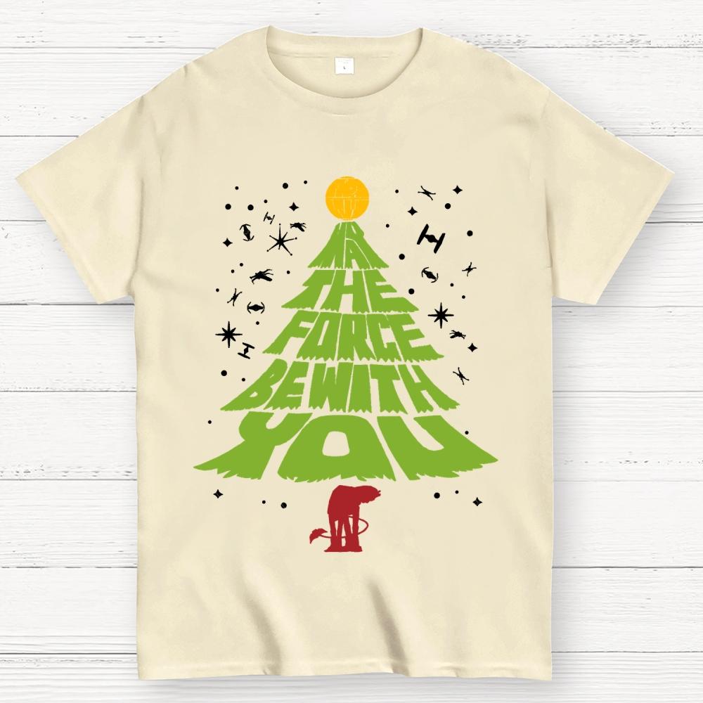 Christmas The Force Be With You Cotton Summer Casual Cool Loose T-Shirt