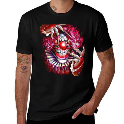 Killer Clown Horror Anime Drawing Tshirt Summer Print Short Sleeve Tee Tshirt