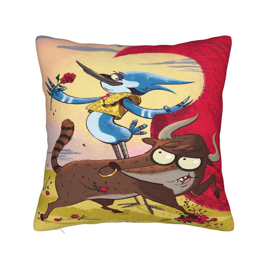 Mordecai and Rigby Pillow Case R-Regulars Anime Show Design Pillow Cover For Wedding Party Home Decor Vintage Cushion Cover