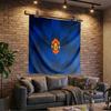 Football Manchester Crest Tapestry Playroom Tapestry, Accessories for Bedroom,Livingroom, dormitory Room Wall Decor Fan Birthday Gifts