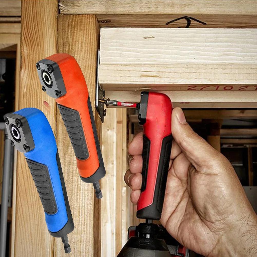 Угловой адаптер 90°/105° для дрели, 1/4 дюйма, экономичный, для углов, патрон для шуруповерта, вращающийся адаптер для торцевых головок