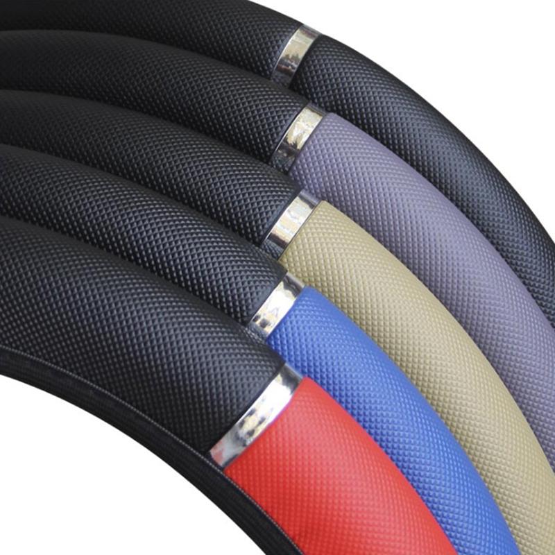 Универсальный 15" 38см кожаный чехол на руль автомобиля с защитой от скольжения