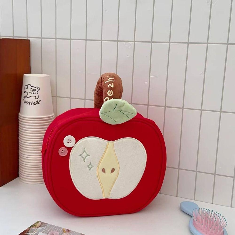 Portable Fruit Makeup Bag Velvet Cute Handbag Cartoon Travel Cosmetic Bag  Travel