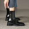 2024 Новые зимние женские сапоги с круглым носком, массивные сапоги из спилковой кожи и шерсти, модные зимние сапоги 2024 года, теплые сапоги, черная женская обувь