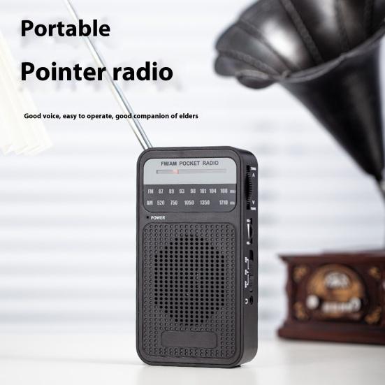 Портативное AM/FM-радио с динамиком, чистым стереозвуком, портативное радио на батарейках с разъемом для наушников 3,5 мм