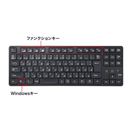 SANWA SUPPLY Wireless Quiet Keyboard (2.4GHz Wireless/No Numeric Keypad) SKB-WL38BK